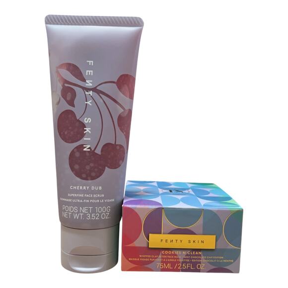 Fenty Skin Cherry Dub Face Scrub & Cookies n Clean Whipped Clay Face Mask NEW - Picture 1 of 11